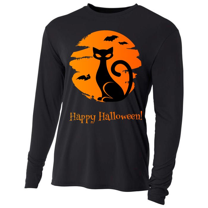 Happy Halloween Cat Cooling Performance Long Sleeve Crew