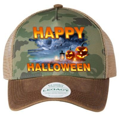 Happy Halloween Creepy Pumpkin Show Legacy Tie Dye Trucker Hat