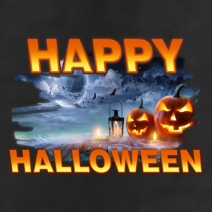 Happy Halloween Creepy Pumpkin Show 7 Panel Mesh Trucker Snapback Hat