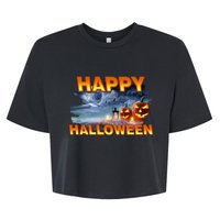 Happy Halloween Creepy Pumpkin Show Bella+Canvas Jersey Crop Tee