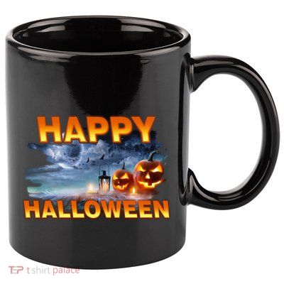 Happy Halloween Creepy Pumpkin Show 11oz C Handle Ceramic Mug