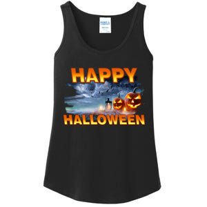 Happy Halloween Creepy Pumpkin Show Ladies Essential Tank