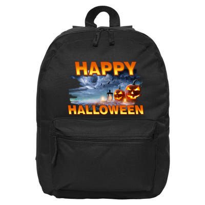 Happy Halloween Creepy Pumpkin Show 16 in Basic Backpack