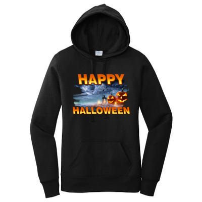 Happy Halloween Creepy Pumpkin Show Women's Pullover Hoodie