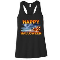 Happy Halloween Creepy Pumpkin Show Women's Racerback Tank