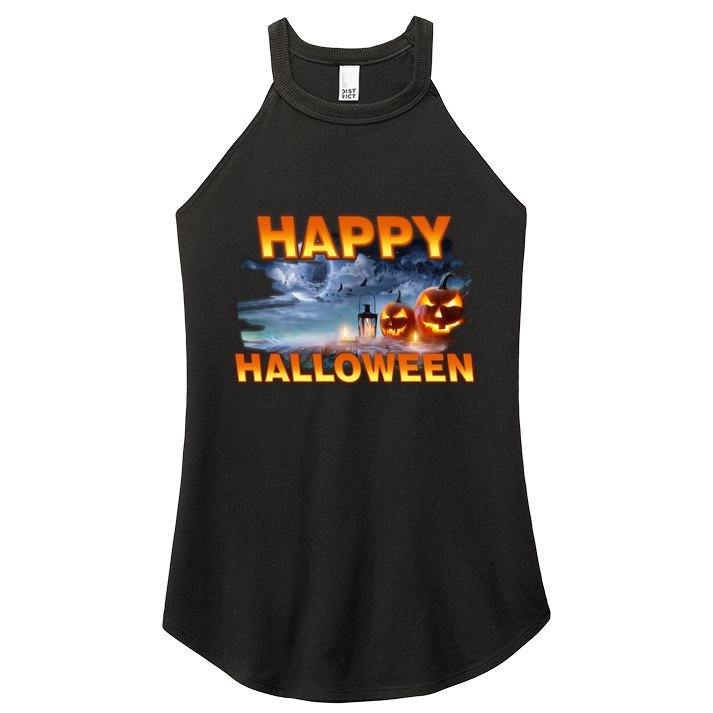 Happy Halloween Creepy Pumpkin Show Women's Perfect Tri Rocker Tank