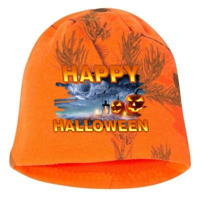 Happy Halloween Creepy Pumpkin Show Kati - Camo Knit Beanie