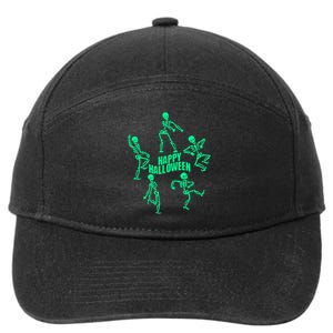 Happy Halloween Dancing Skeletons 7-Panel Snapback Hat