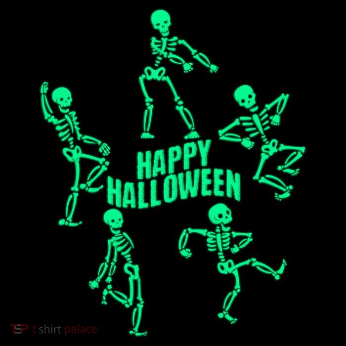Happy Halloween Dancing Skeletons Drawstring Bag