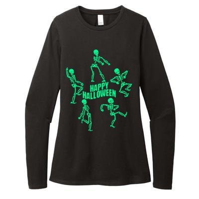 Happy Halloween Dancing Skeletons Womens CVC Long Sleeve Shirt