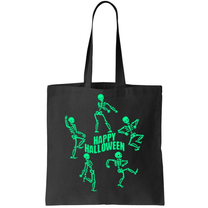 Happy Halloween Dancing Skeletons Tote Bag