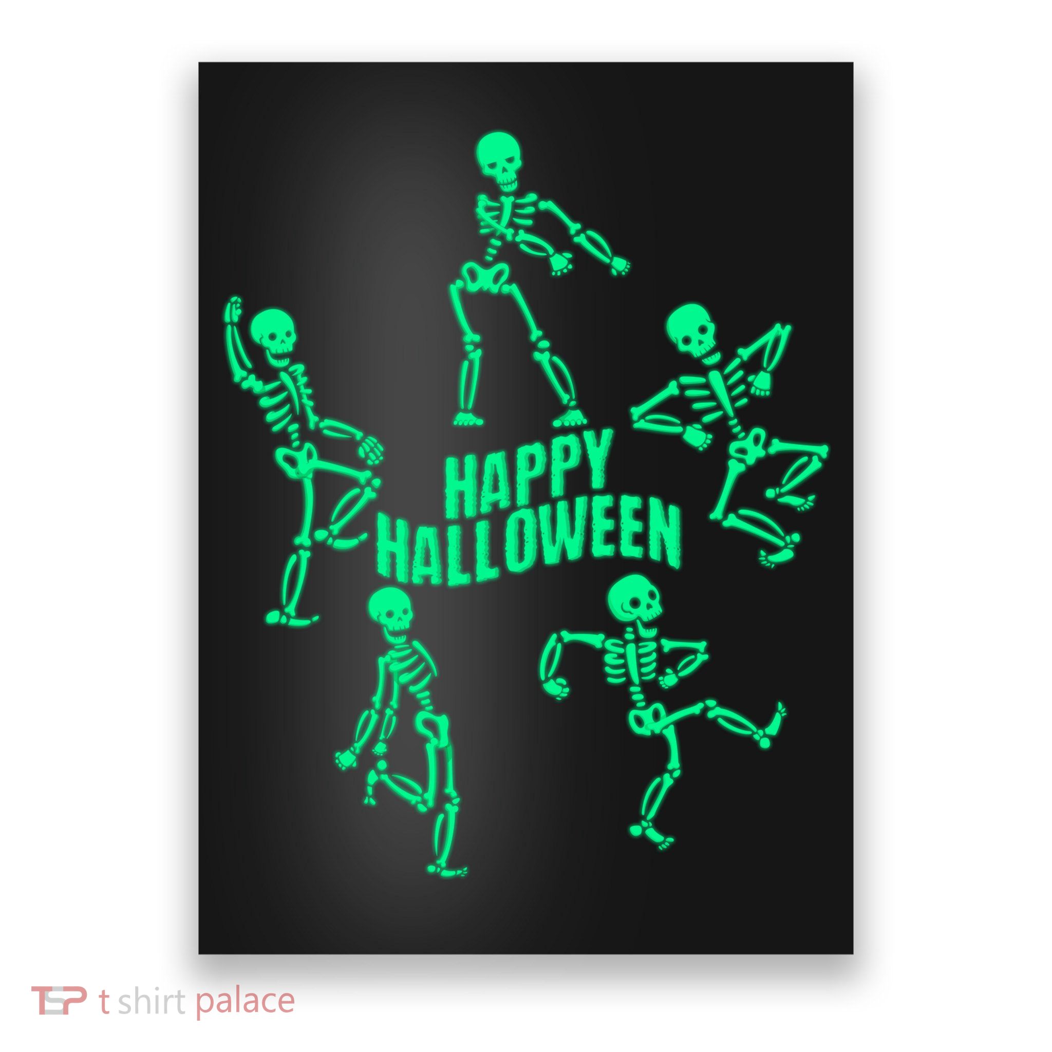 Happy Halloween Dancing Skeletons Poster