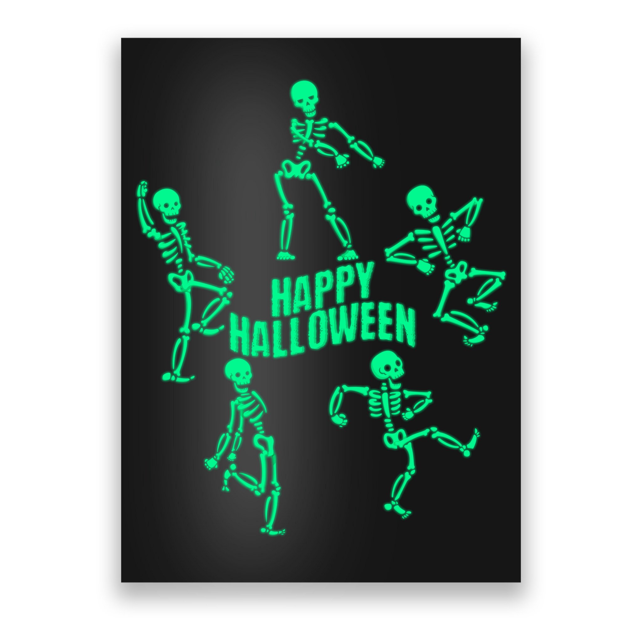 Happy Halloween Dancing Skeletons Poster