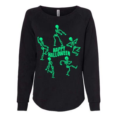 Happy Halloween Dancing Skeletons Womens California Wash Sweatshirt