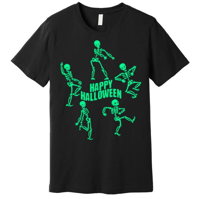 Happy Halloween Dancing Skeletons Premium T-Shirt