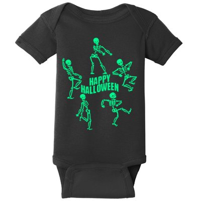 Happy Halloween Dancing Skeletons Baby Bodysuit