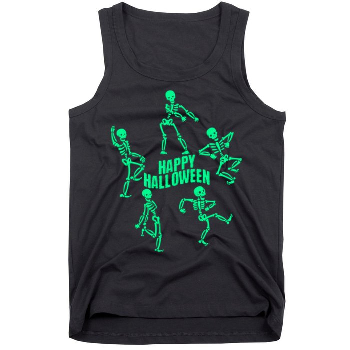 Happy Halloween Dancing Skeletons Tank Top