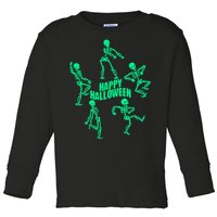 Happy Halloween Dancing Skeletons Toddler Long Sleeve Shirt