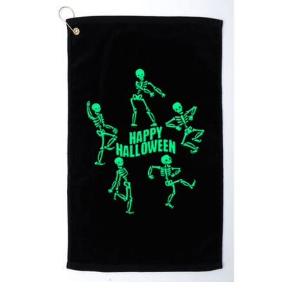 Happy Halloween Dancing Skeletons Platinum Collection Golf Towel