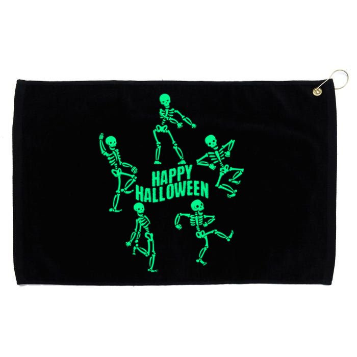 Happy Halloween Dancing Skeletons Grommeted Golf Towel