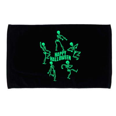 Happy Halloween Dancing Skeletons Microfiber Hand Towel