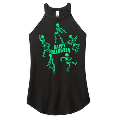 Happy Halloween Dancing Skeletons Women's Perfect Tri Rocker Tank