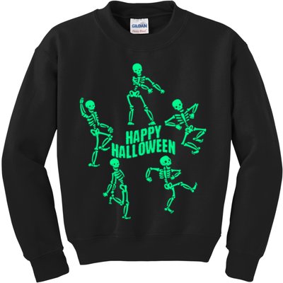 Happy Halloween Dancing Skeletons Kids Sweatshirt