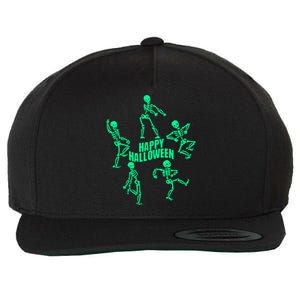 Happy Halloween Dancing Skeletons Wool Snapback Cap