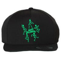 Happy Halloween Dancing Skeletons Wool Snapback Cap