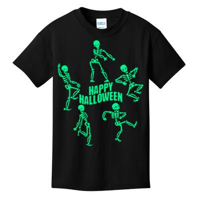 Happy Halloween Dancing Skeletons Kids T-Shirt