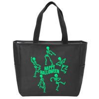 Happy Halloween Dancing Skeletons Zip Tote Bag