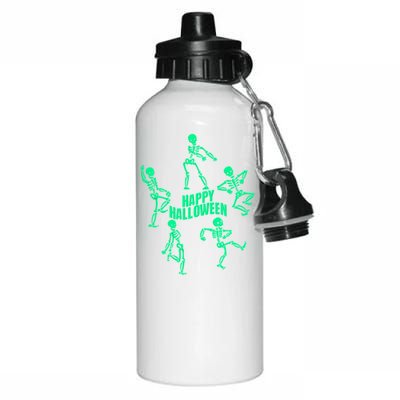 Happy Halloween Dancing Skeletons Aluminum Water Bottle