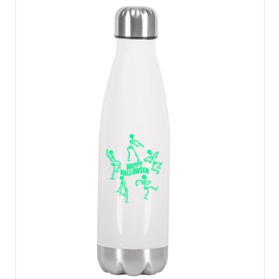 Happy Halloween Dancing Skeletons Stainless Steel Insulated Water Bottle