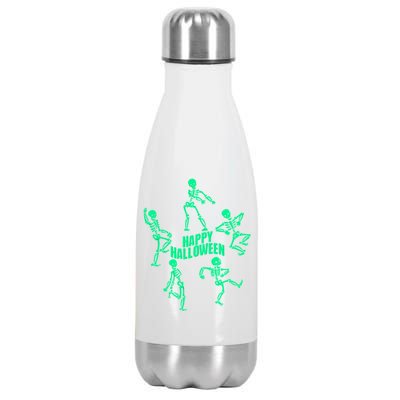 Happy Halloween Dancing Skeletons Stainless Steel Insulated Water Bottle