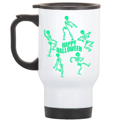 Happy Halloween Dancing Skeletons Stainless Steel Travel Mug