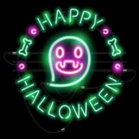 Happy Halloween Neon Sign Cooling Performance Crew T-Shirt