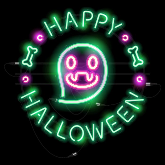 Happy Halloween Neon Sign Cooling Performance Crew T-Shirt