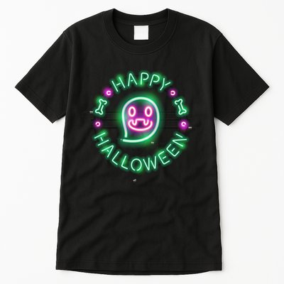 Happy Halloween Neon Sign Tall T-Shirt