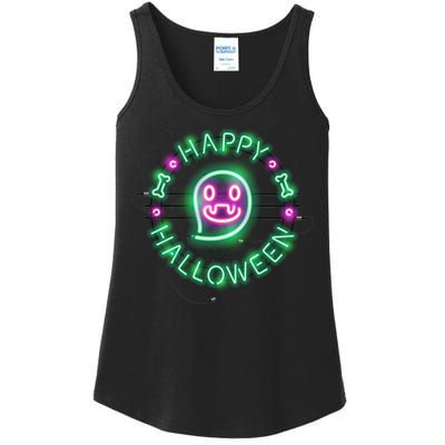 Happy Halloween Neon Sign Ladies Essential Tank