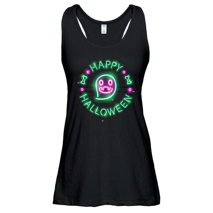 Happy Halloween Neon Sign Ladies Essential Flowy Tank