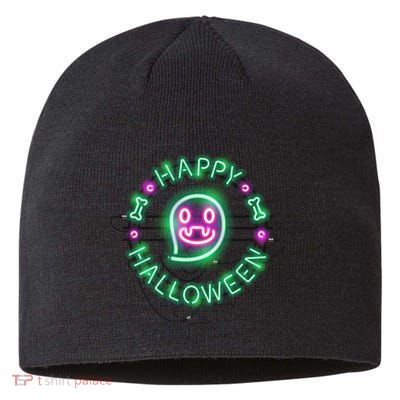 Happy Halloween Neon Sign Sustainable Beanie