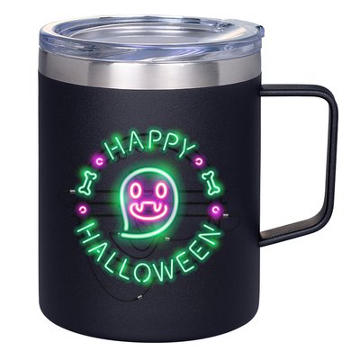 Happy Halloween Neon Sign 12oz Stainless Steel Coffee Mug