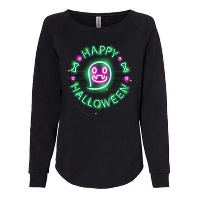 Happy Halloween Neon Sign Womens California Wash Sweatshirt