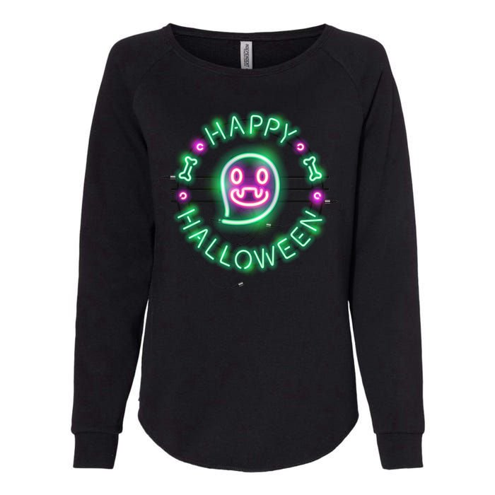 Happy Halloween Neon Sign Womens California Wash Sweatshirt