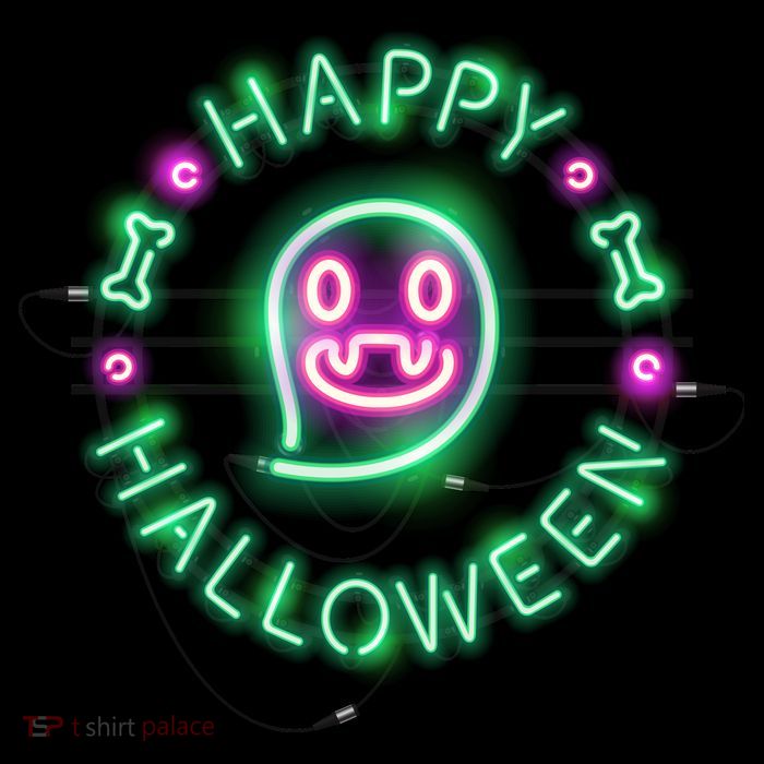 Happy Halloween Neon Sign Baby Bodysuit