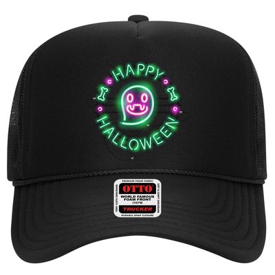 Happy Halloween Neon Sign Trucker Hat