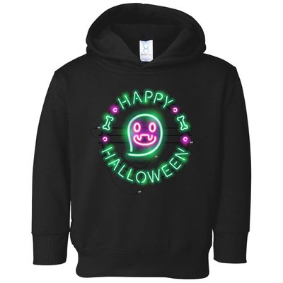 Happy Halloween Neon Sign Toddler Hoodie