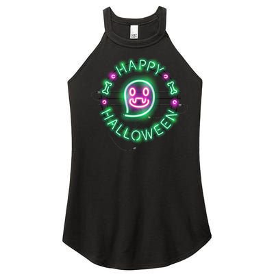 Happy Halloween Neon Sign Women's Perfect Tri Rocker Tank