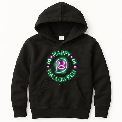 Happy Halloween Neon Sign Kids Hoodie