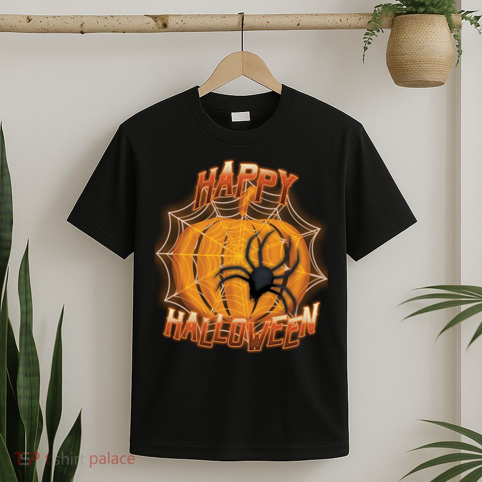 Happy Halloween Spiderweb Pumpkin T-Shirt